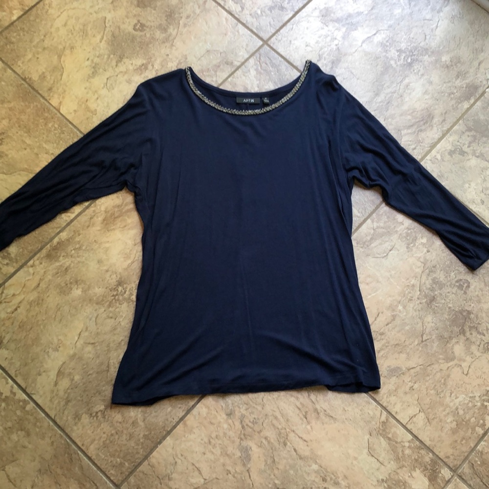 Women’s APT. 9 Navy Work Blouse Size M NWOT